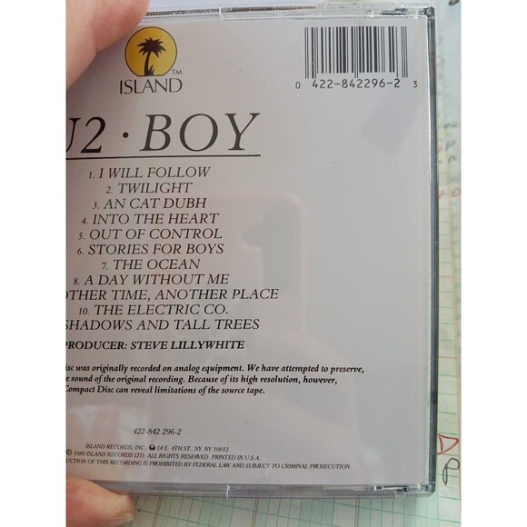 Boy by U2 (CD, 1990) Alternative Rock Music Island Records Booklet - Picture 7 of 7